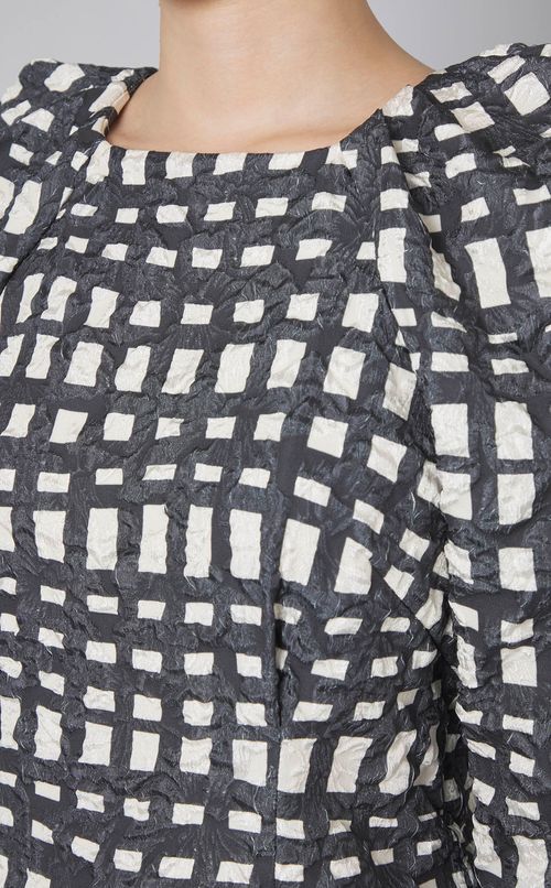 フラワージャガードチェックワンピース