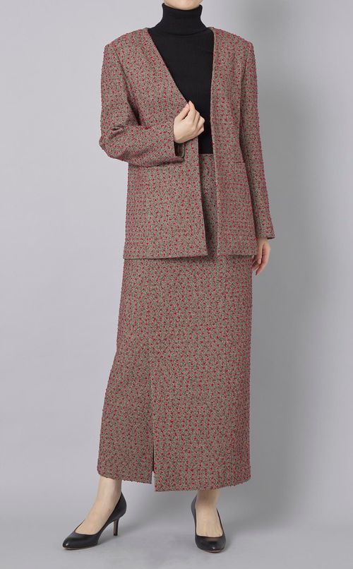 ツイードタイトロングスカート