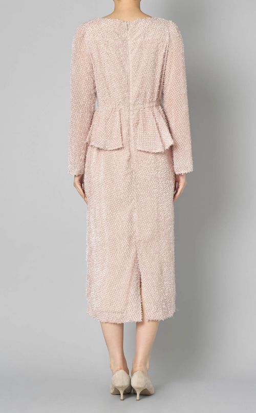 ジャガードペプラムワンピース