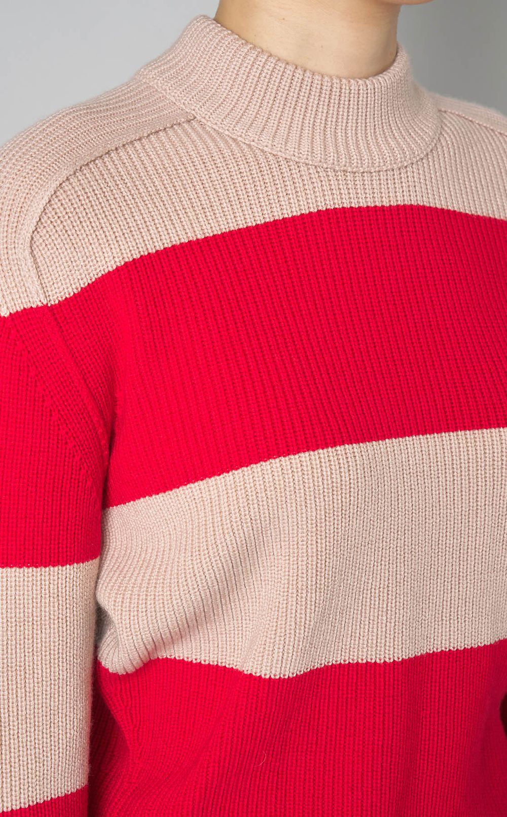 ウールワイドボーダークルーネックニット