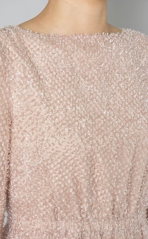 ジャガードペプラムワンピース