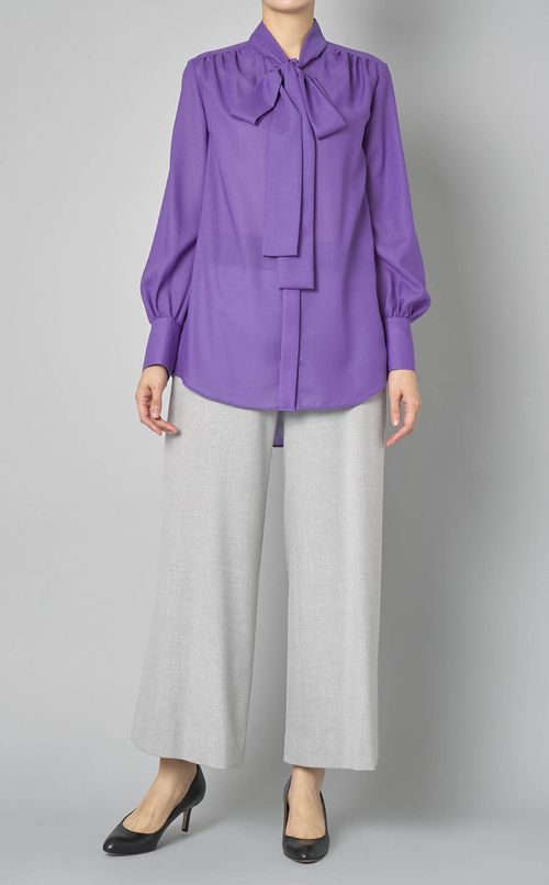 ウールビエラボウタイブラウス