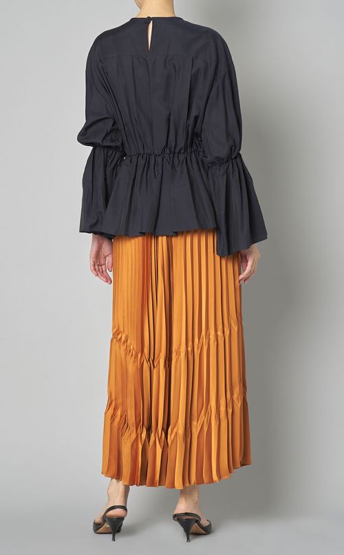 ギャザーノーカラーブラウス