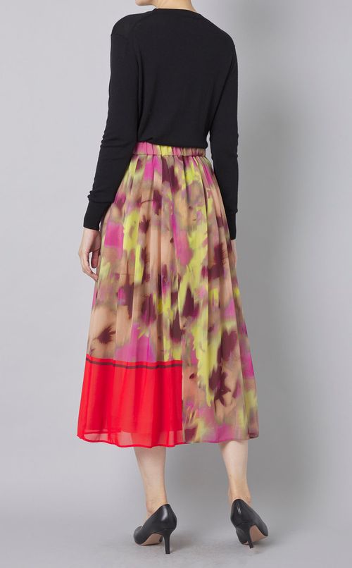 スマッジフラワープリントスカート