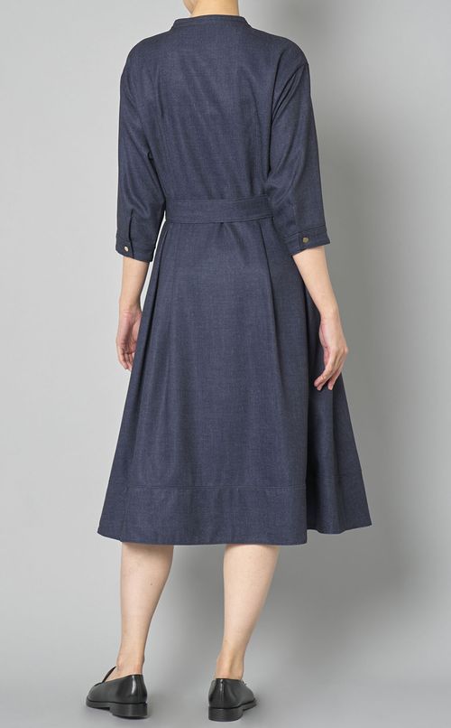 バンドカラーベルト付ワンピース