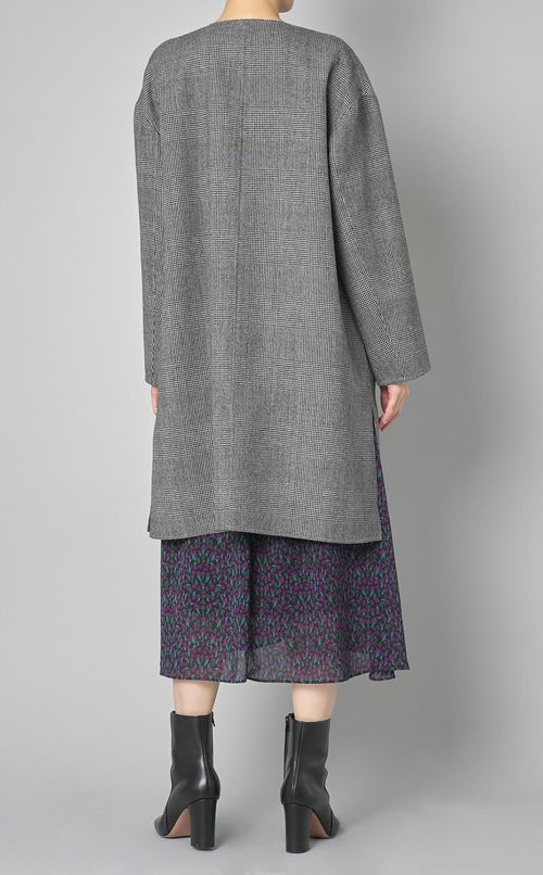 リバーシブルノーカラーコート