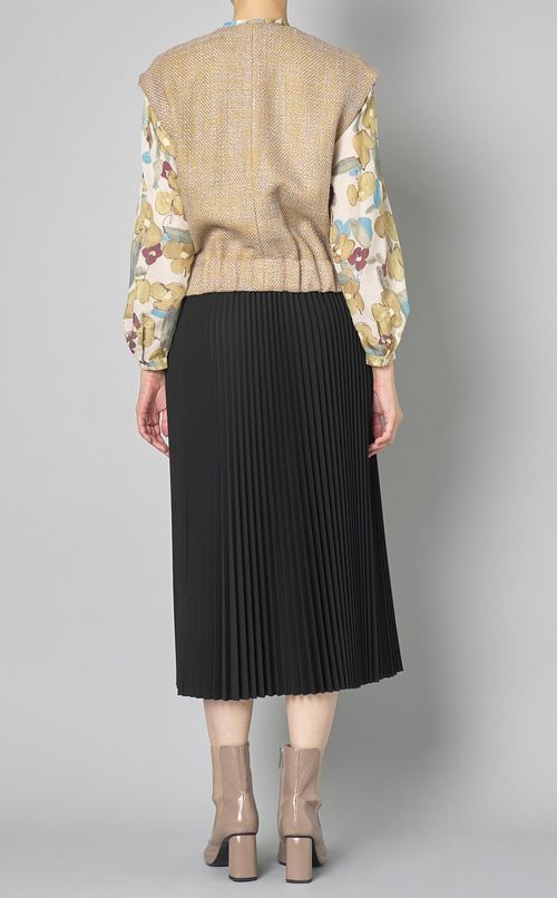 ツイードウエストゴムショートジレ