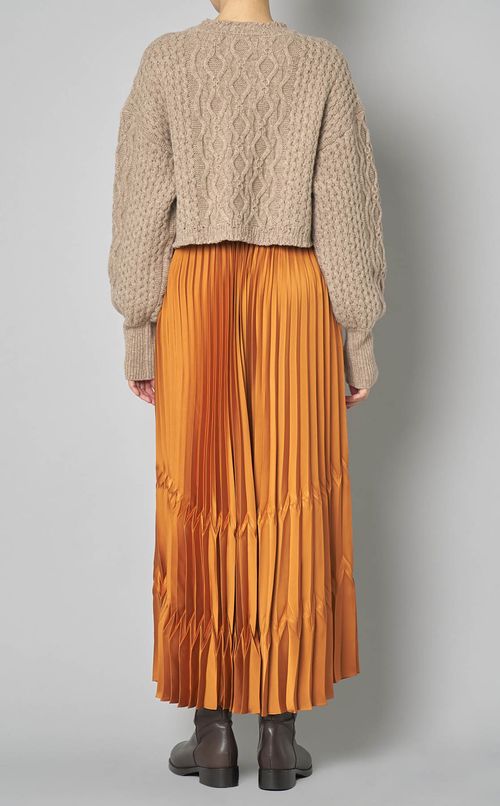 ケーブルショートニットプルオーバー