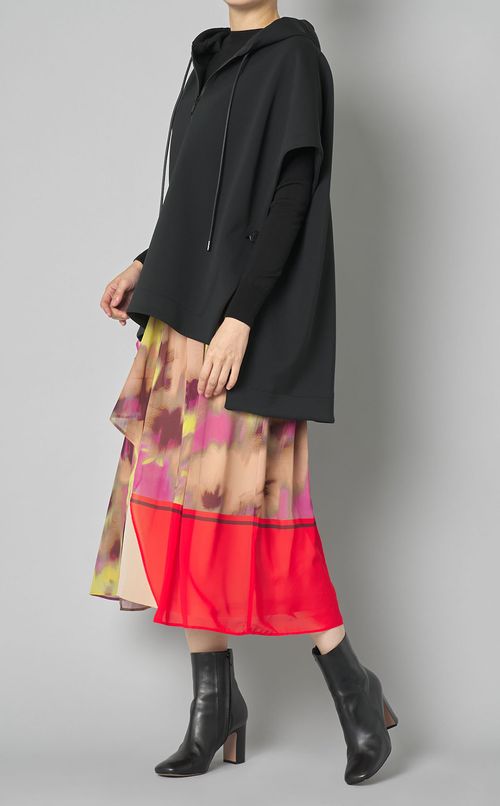 スマッジフラワープリントスカート