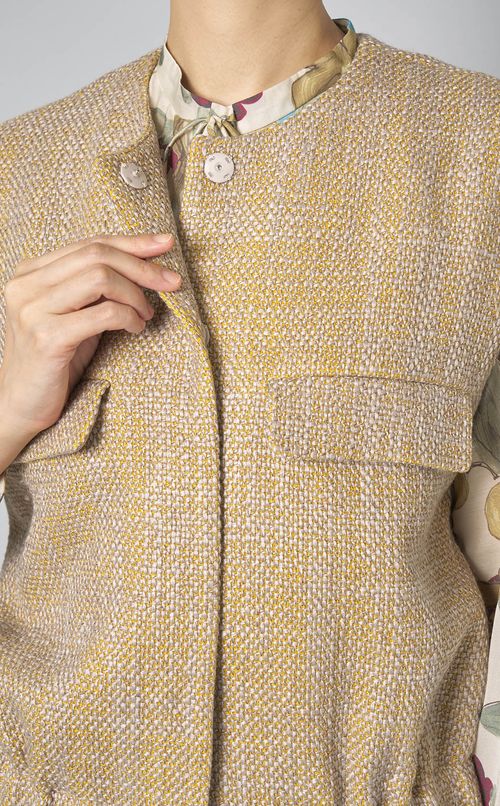 ツイードウエストゴムショートジレ