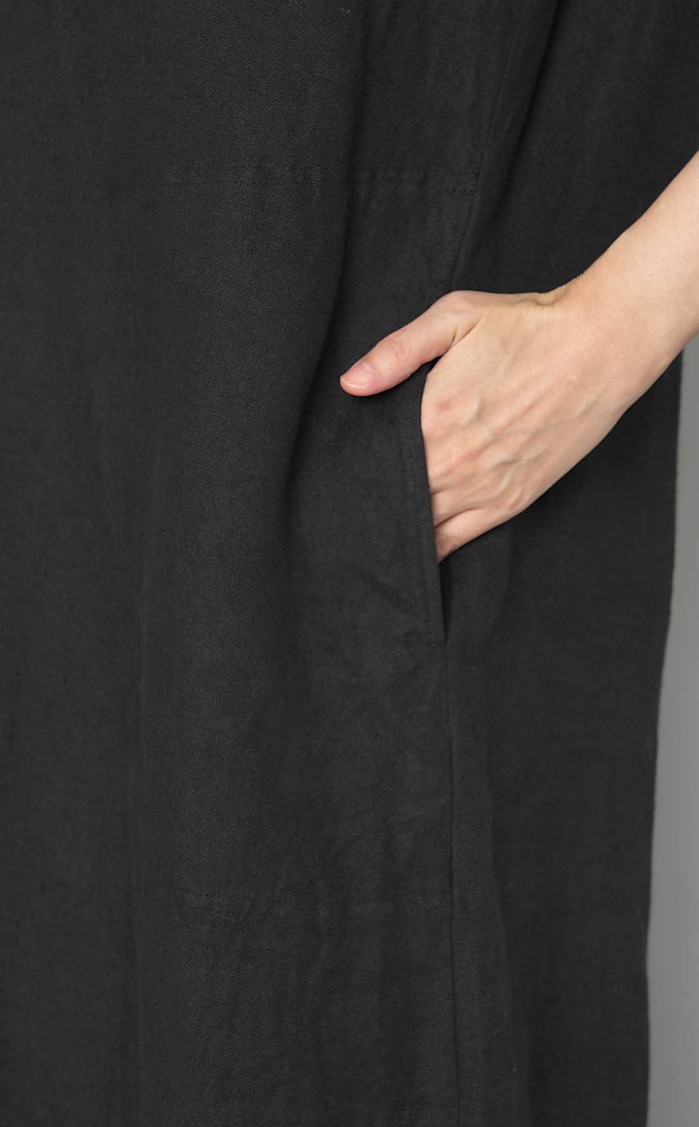 リネンカフタンロングシャツドレス