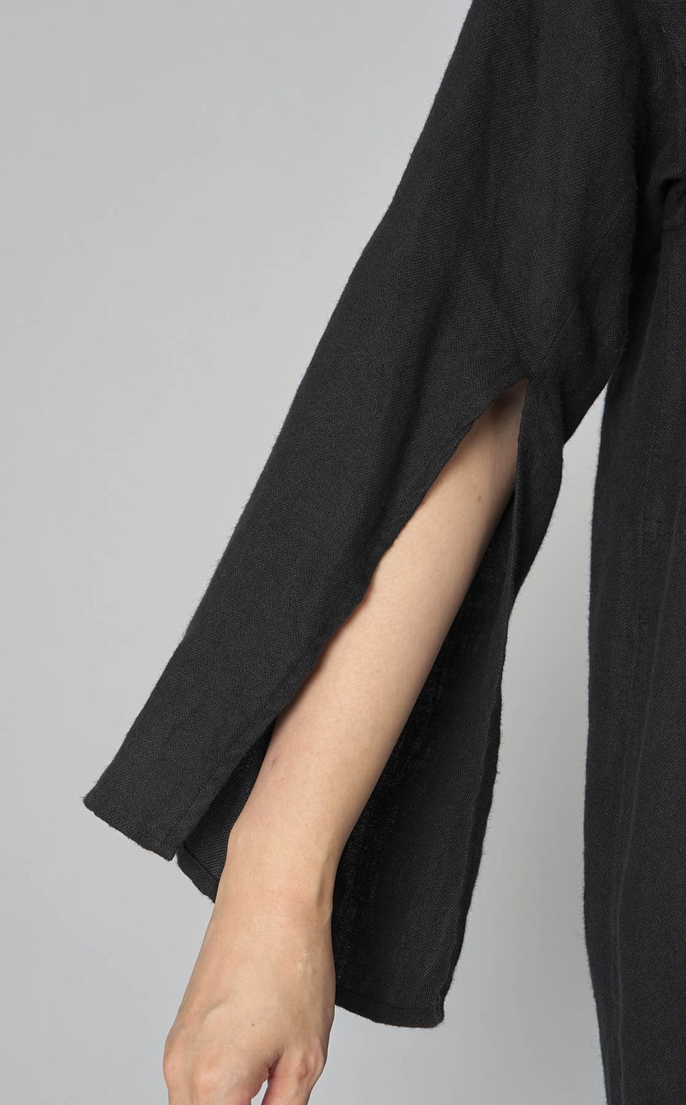 リネンカフタンロングシャツドレス