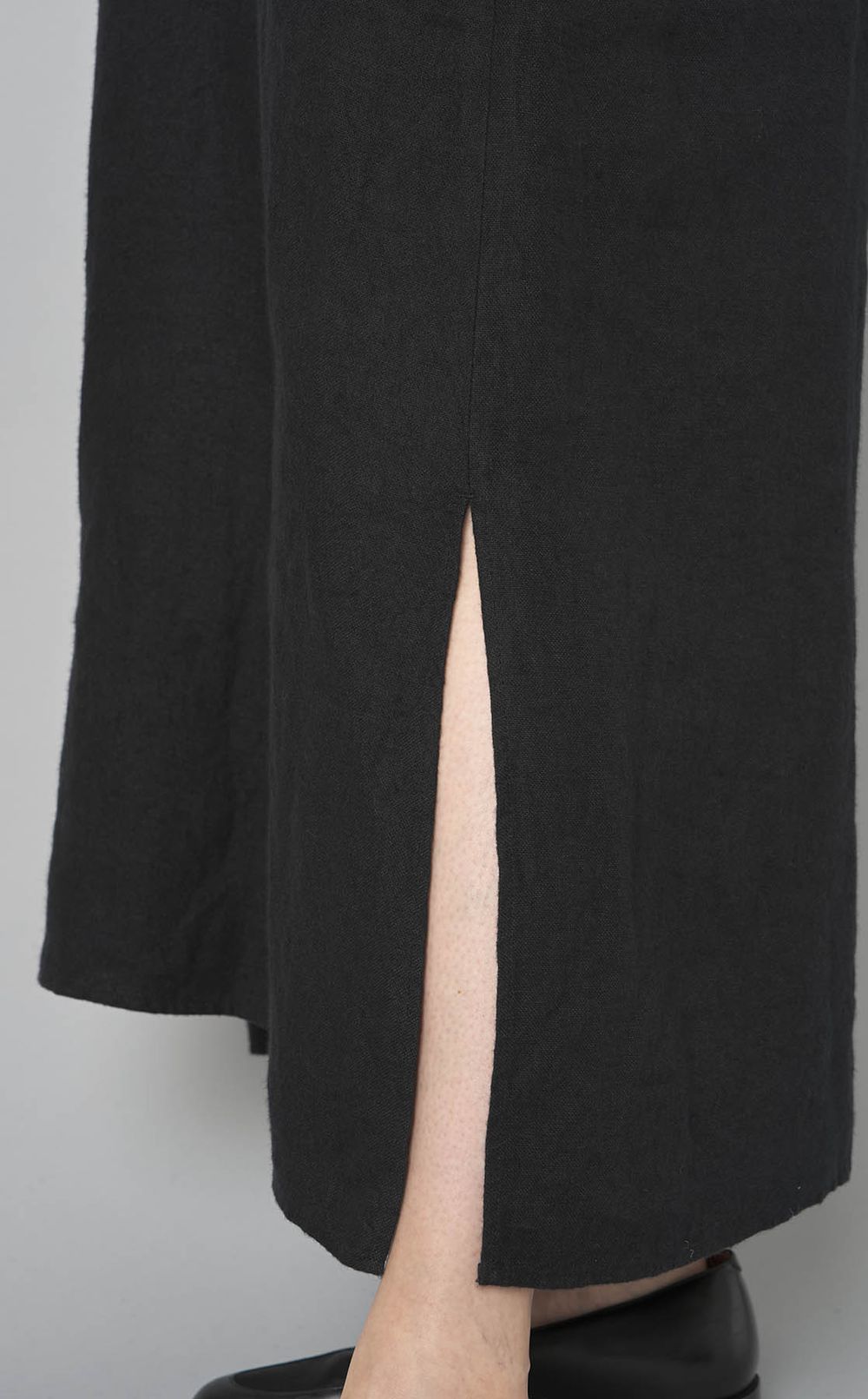 リネンカフタンロングシャツドレス