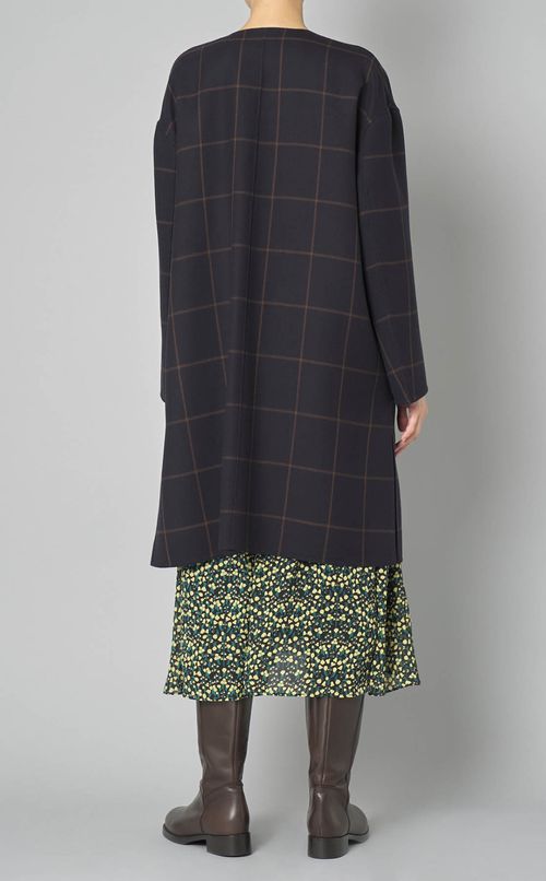 リバーシブルノーカラーコート