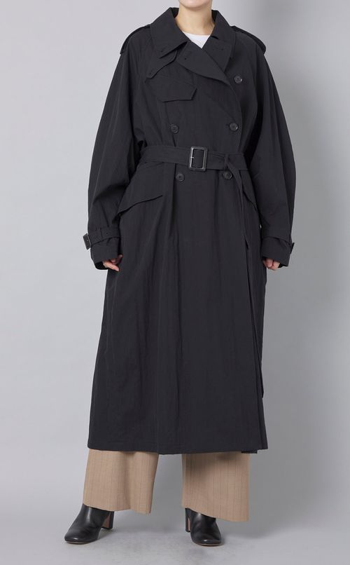 ベルト付ロングトレンチコート