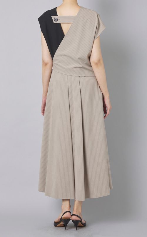 ストレッチストライプワンピース