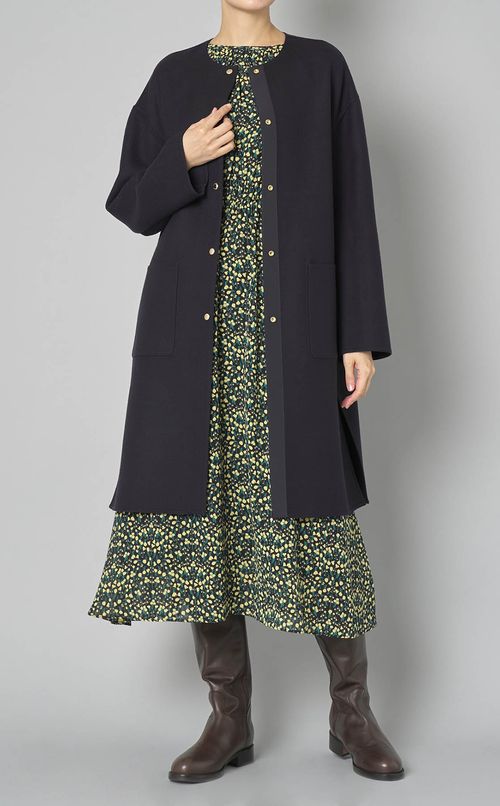 リバーシブルノーカラーコート