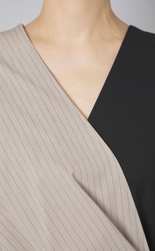 ストレッチストライプワンピース