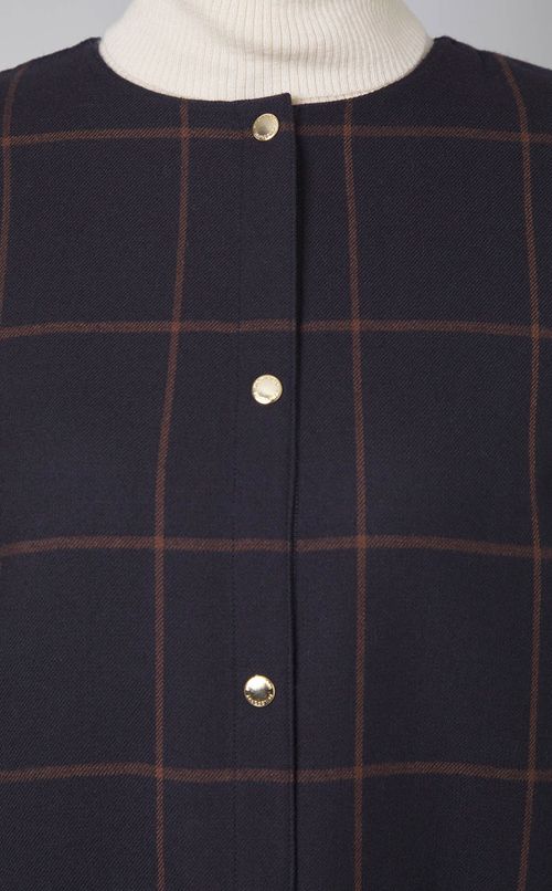 リバーシブルノーカラーショートコート