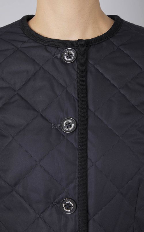 キルティングノーカラーブルゾン