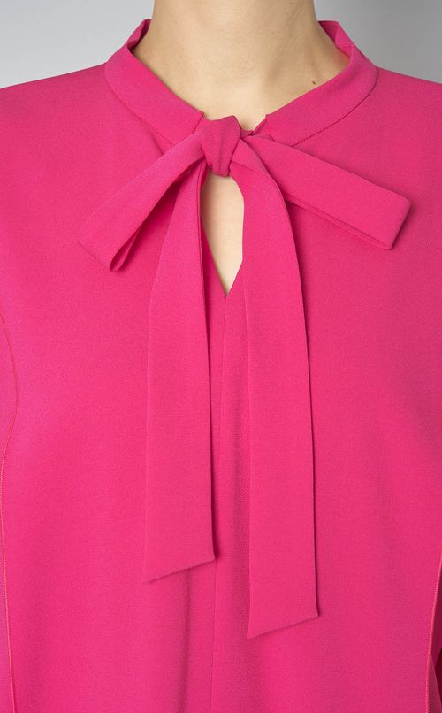 バックサテンジョーゼットブラウス