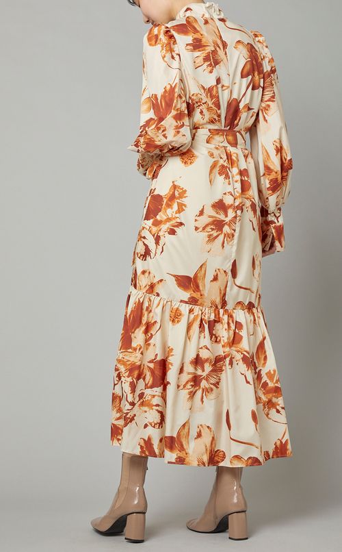 フラワープリントワンピース