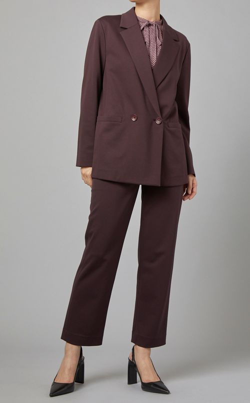 幾何柄ボウタイブラウス