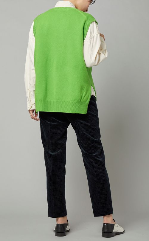 ウールクルーネックニットベスト