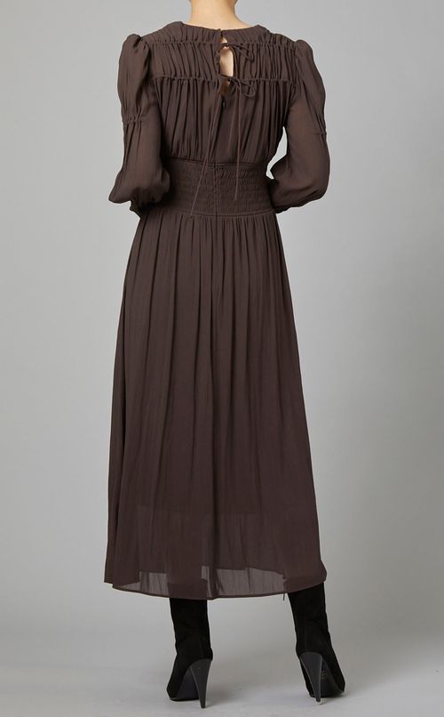 シャーリングシフォンワンピース