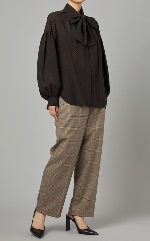 コットンガーゼボウタイブラウス