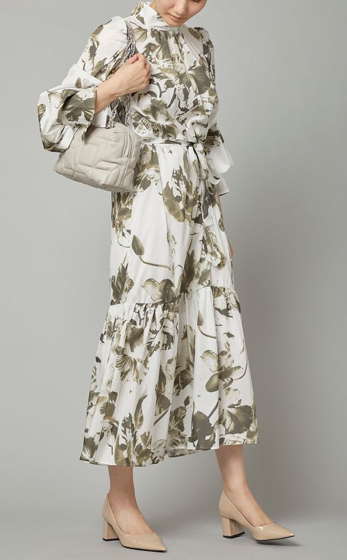 フラワープリントワンピース