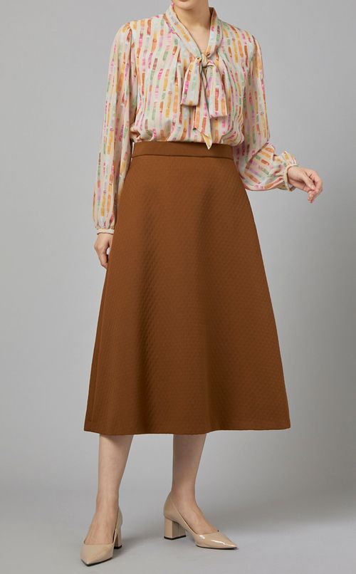 キルトジャガードフレアスカート