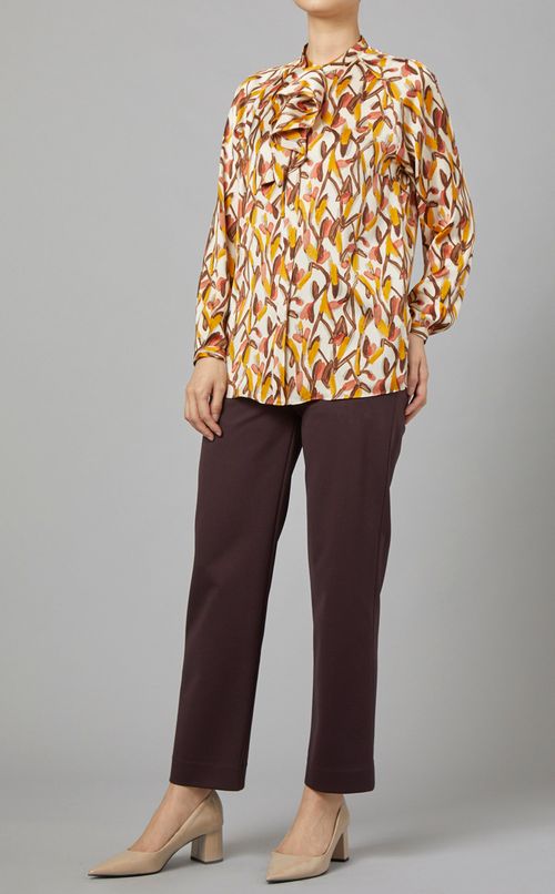 フラワーボウタイブラウス