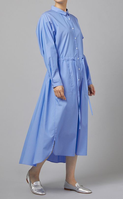 バックタックシャツワンピース