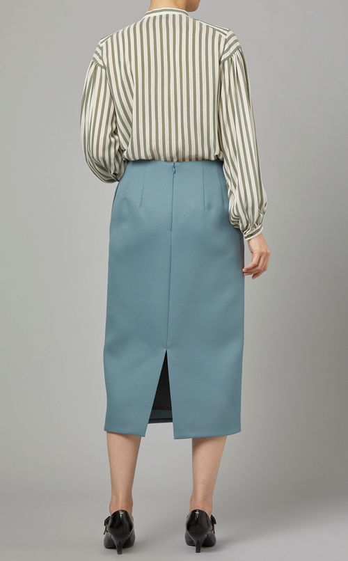 ストライプショルダーヨークブラウス