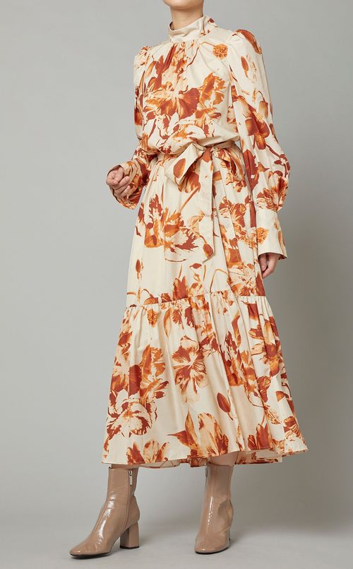 フラワープリントワンピース