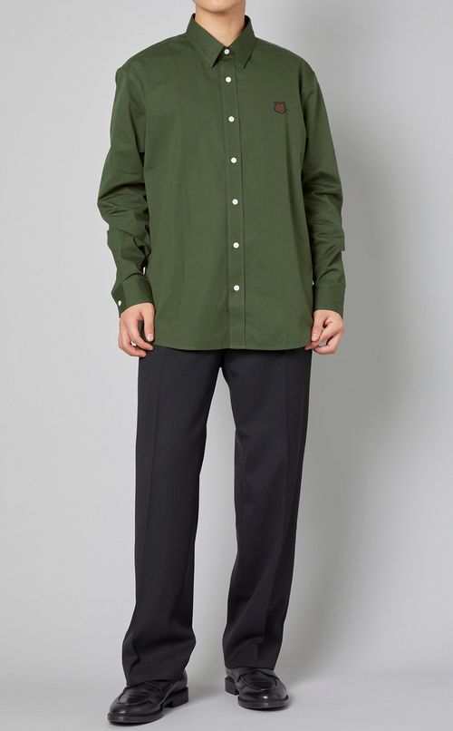 フォックスヘッドパッチポプリンシャツ