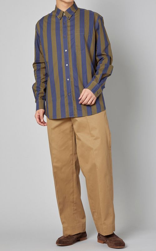 ラグビーストライプボタンダウンシャツ