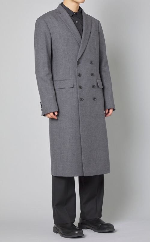 ウールツイルダブルロングコート
