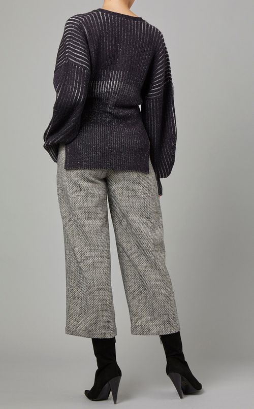 変形リブニットカーディガン