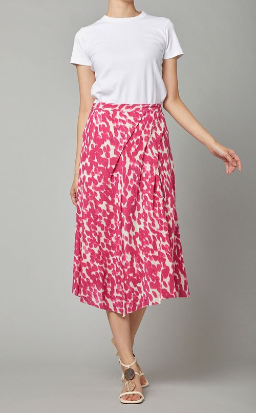 レオパードプリントミディフレアスカート