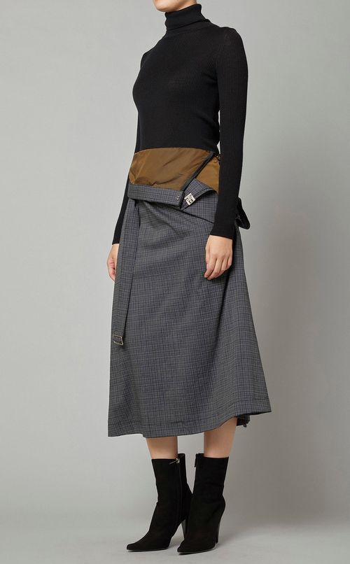 ウエストデザインウールスカート