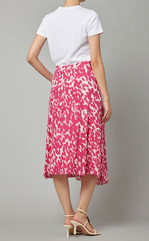 レオパードプリントミディフレアスカート
