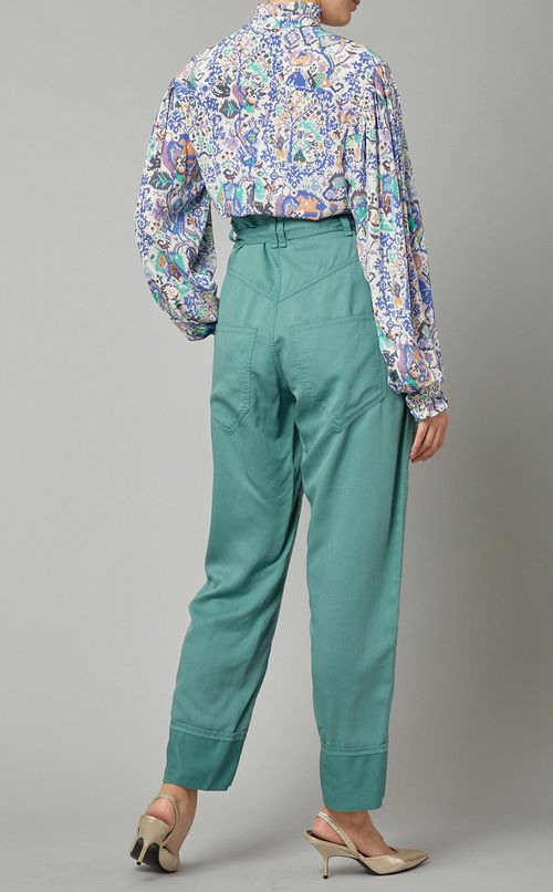 プリントスタンドカラーブラウス