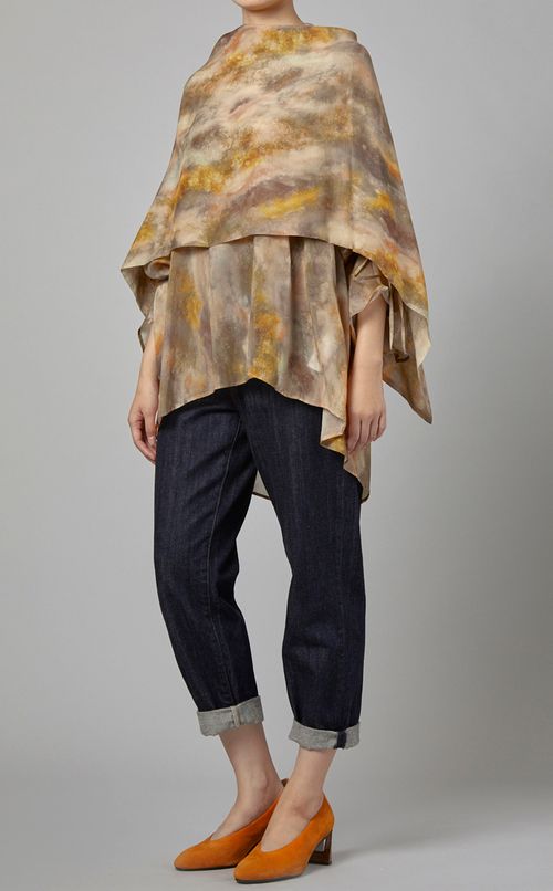 プリントストールカラーブラウス