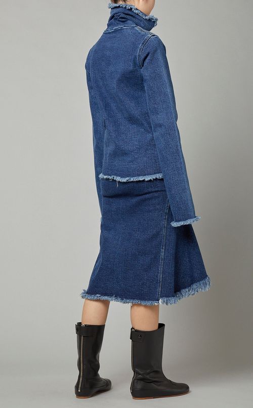 タートルネックデニムプルオーバー