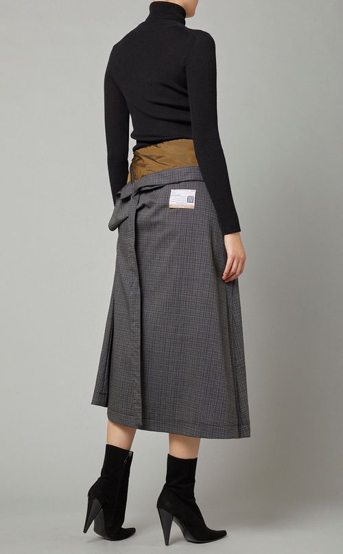 ウエストデザインウールスカート