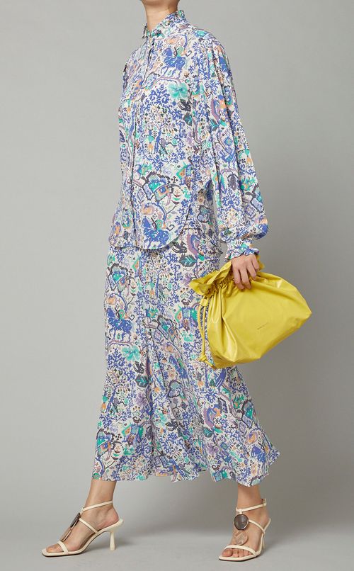 プリントスタンドカラーブラウス