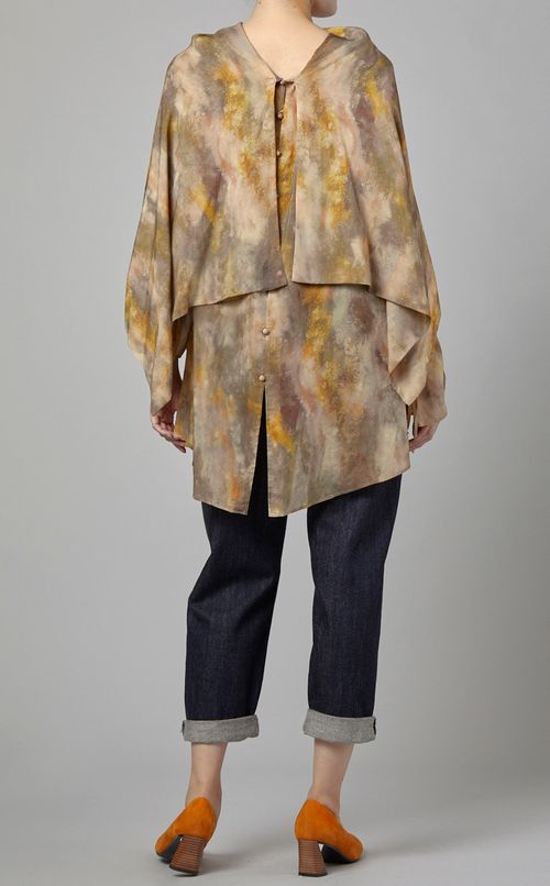 プリントストールカラーブラウス