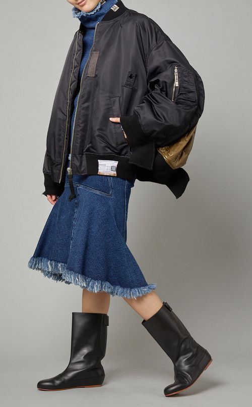 タートルネックデニムプルオーバー